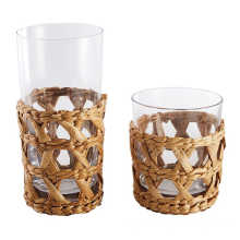 Seagrass Sleeve Tumbler Glass Cup Grass wrapped